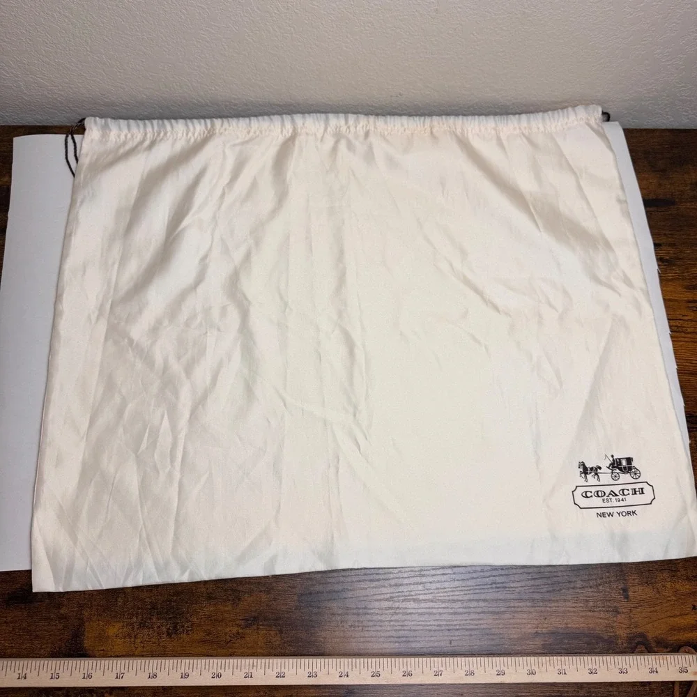 Coach Dust Bag Drawstring Storage Bag White Canvas 23x19 Purse Handbag Large
